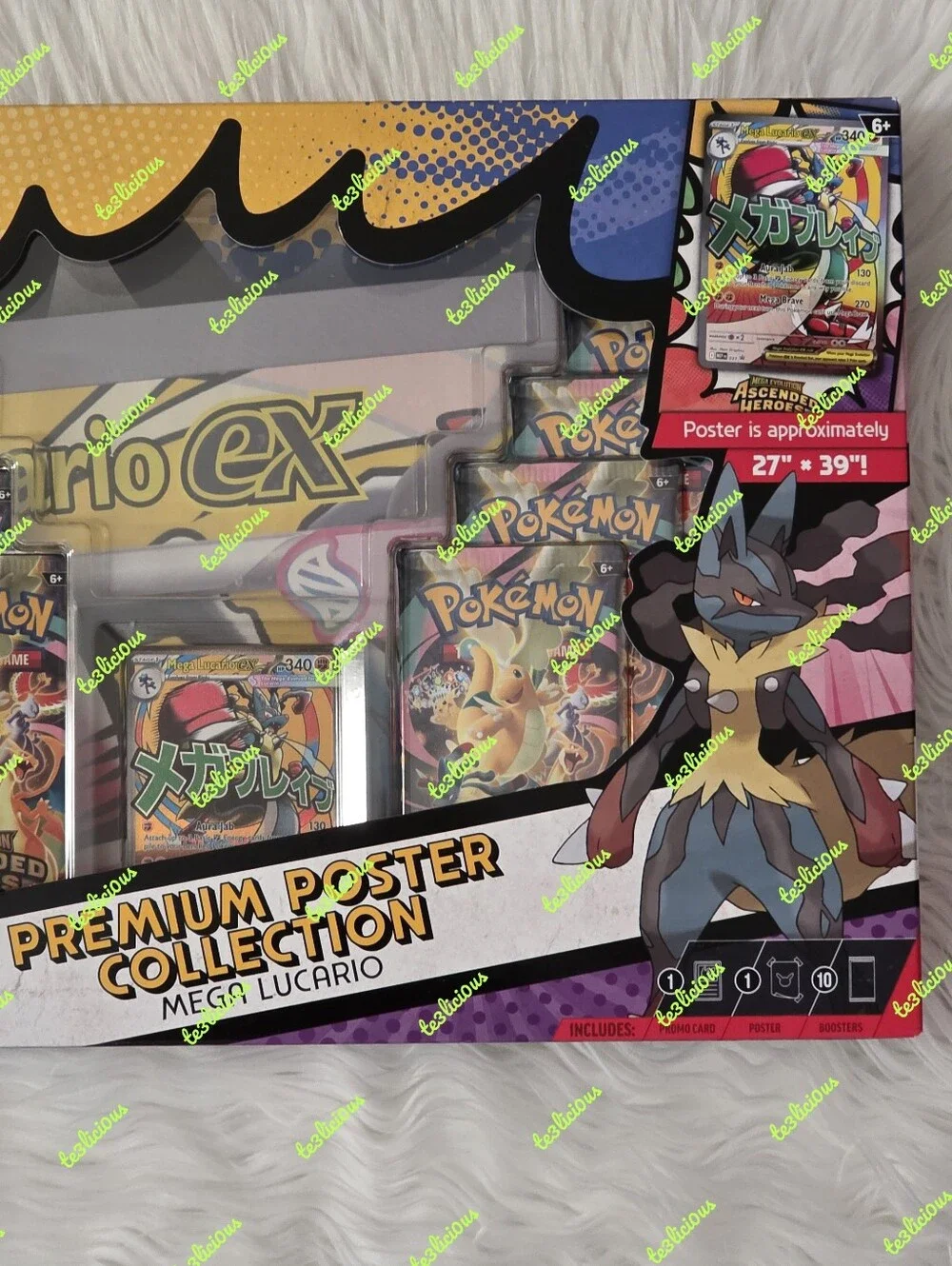 POKÉMON TCG: ASCENDED HEROES MEGA LUCARIO PREMIUM POSTER COLLECTION - Picture 3 of 8